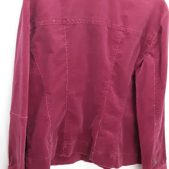 Amber Sun Jacket Corduroy Burgundy Red Womens Large Snap Front - Picture 15 of 16